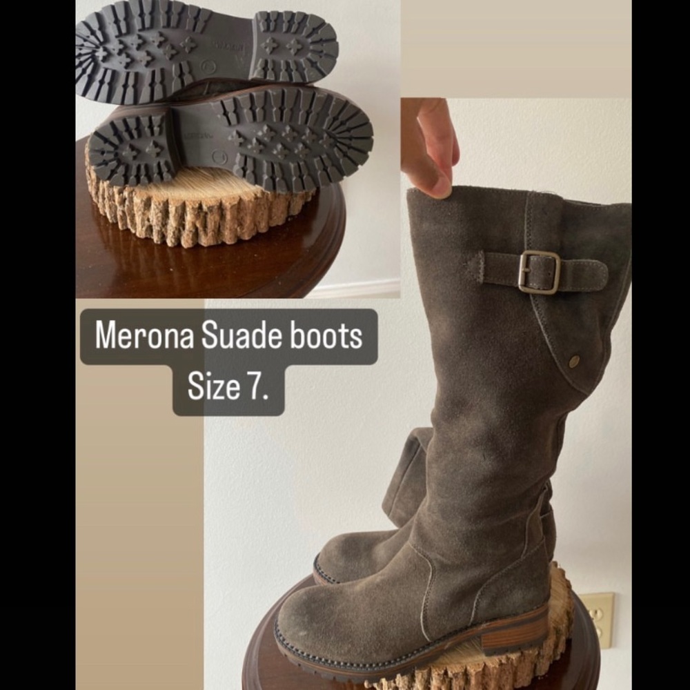 Suade boots (grayish-brown)